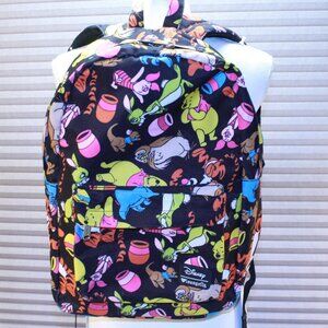 Disney Loungefly Winnie The Pooh Characters Black Large Nylon Backpack 01220316